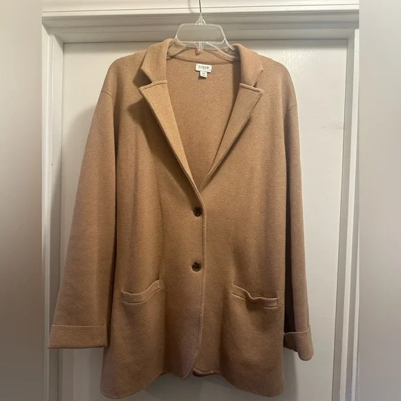 J. Crew Tan Women's Sweater Blazer - Picture 2 of 8